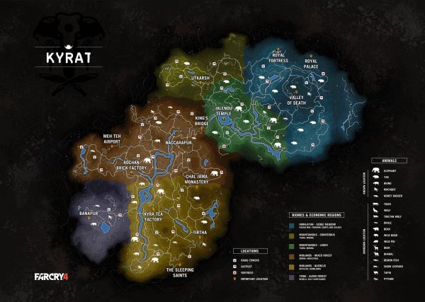 Mapa Kyrat - Far Cry 4