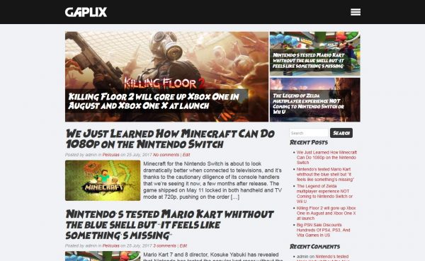 Gaplix: Gaming wordpress theme