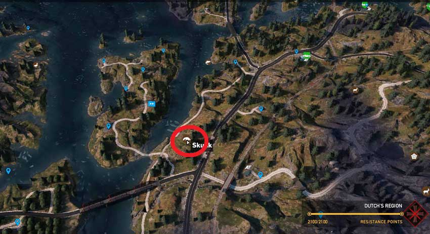 Localización de mofetas en Far Cry 5 